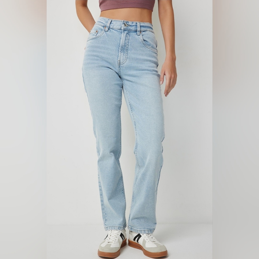 Ardene Blue Straight Leg Jeans - Picture 3 of 7